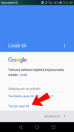 Google Tili Salasana