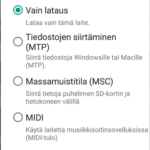 Tiedostojen siirtäminen Android