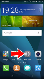 Avaa asetukset Huawei