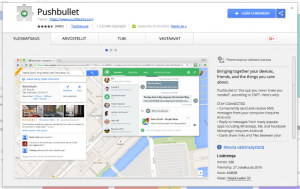 Pushbullet-laajennuksen asentaminen Google Chromeen