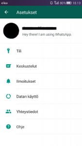 WhatsApp asetukset