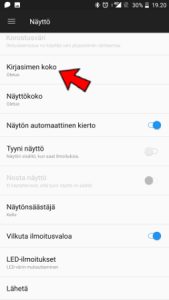 Android-näyttöasetukset fontin koko