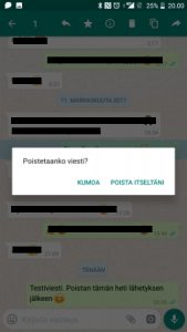 Poista WhatsApp viesti