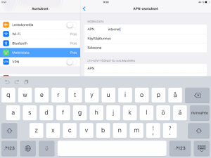 Syötä APN-asetukset iPadille