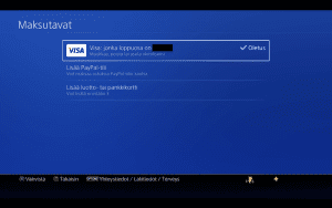 Maksukorttitietojen poistaminen Playstation 4