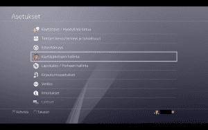 Playstation käyttäjätietojen hallinta