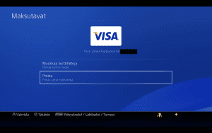 Poista maksukortti Playstation 4