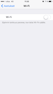 Wi-Fi pois päältä iPhonella