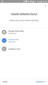 Chromecastin asennus Google Home