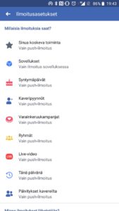 Ilmoitusten poistaminen Facebook