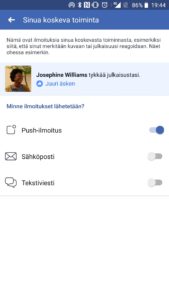 Ilmoitusten valitseminen Facebookissa