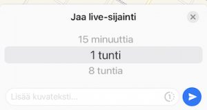 Jaa live-sijainti